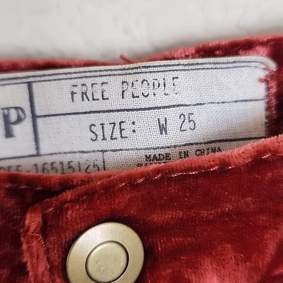 Free People Silk Extreme Wide Leg Velour Size 25 Pants - Picture 5 of 7